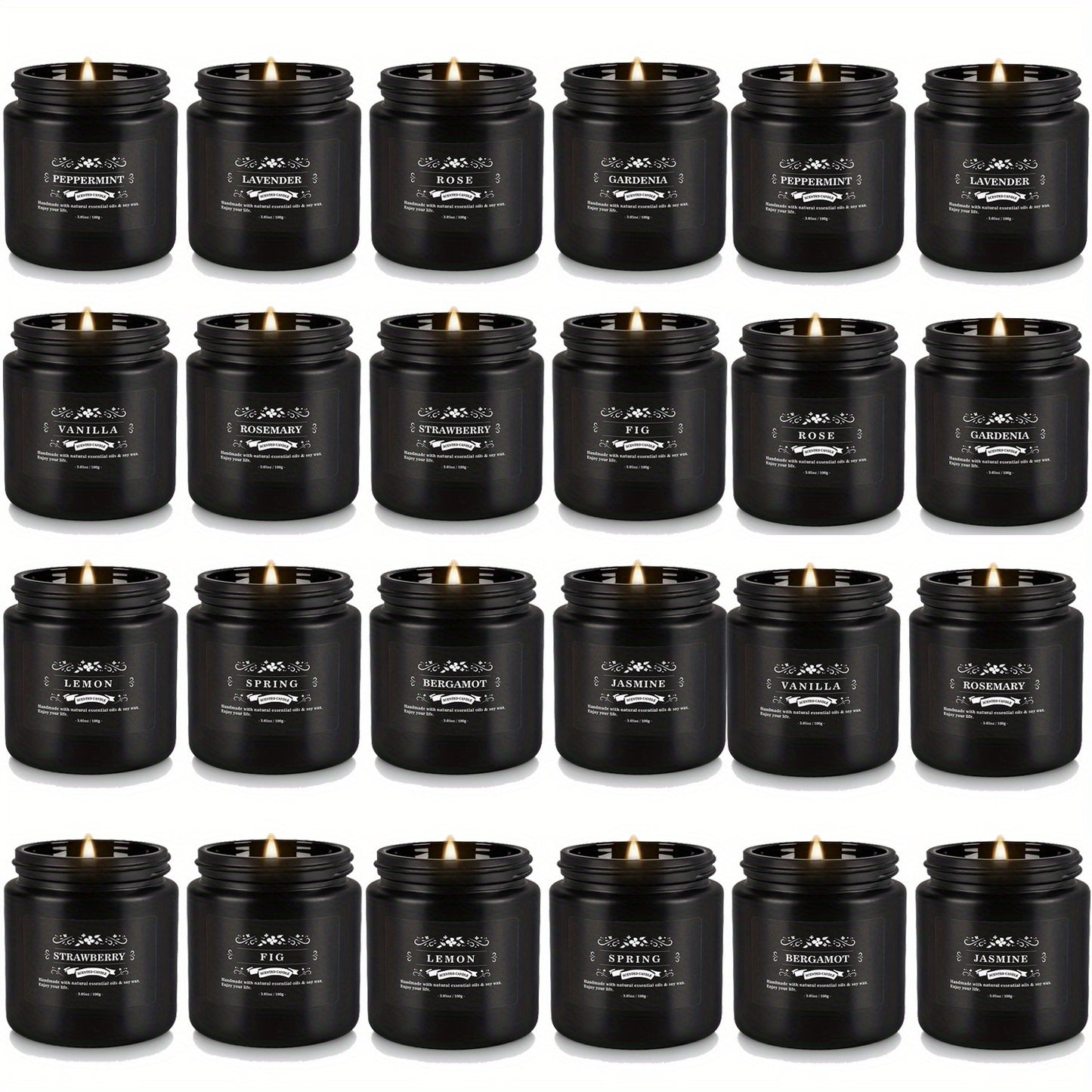 24 Pack Soy Wax Glass Jar Candles Gift Set Occasions
