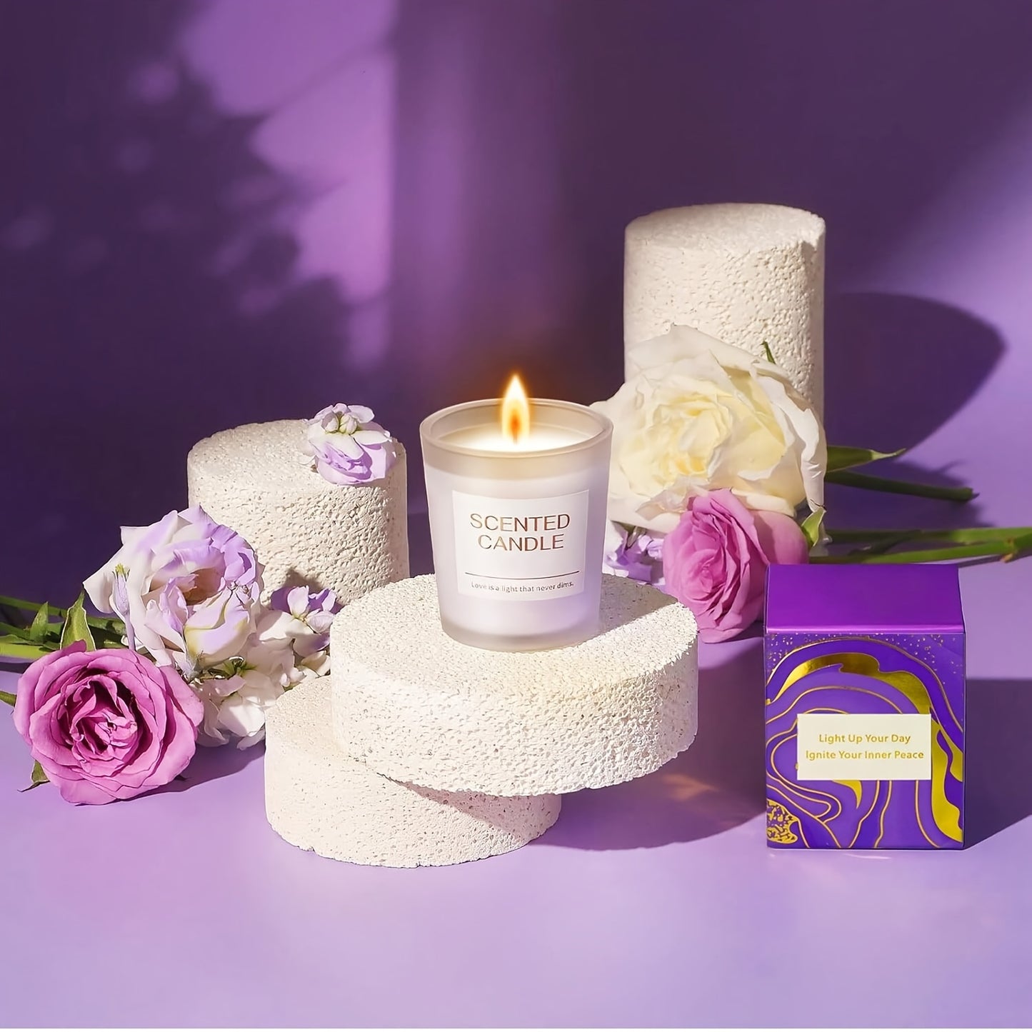 Bath Care Gift Box Set Featuring Bath Bombs And Candles