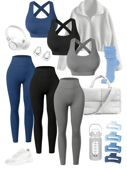 Three Seamless Women's Activewear Sets by NoEnName