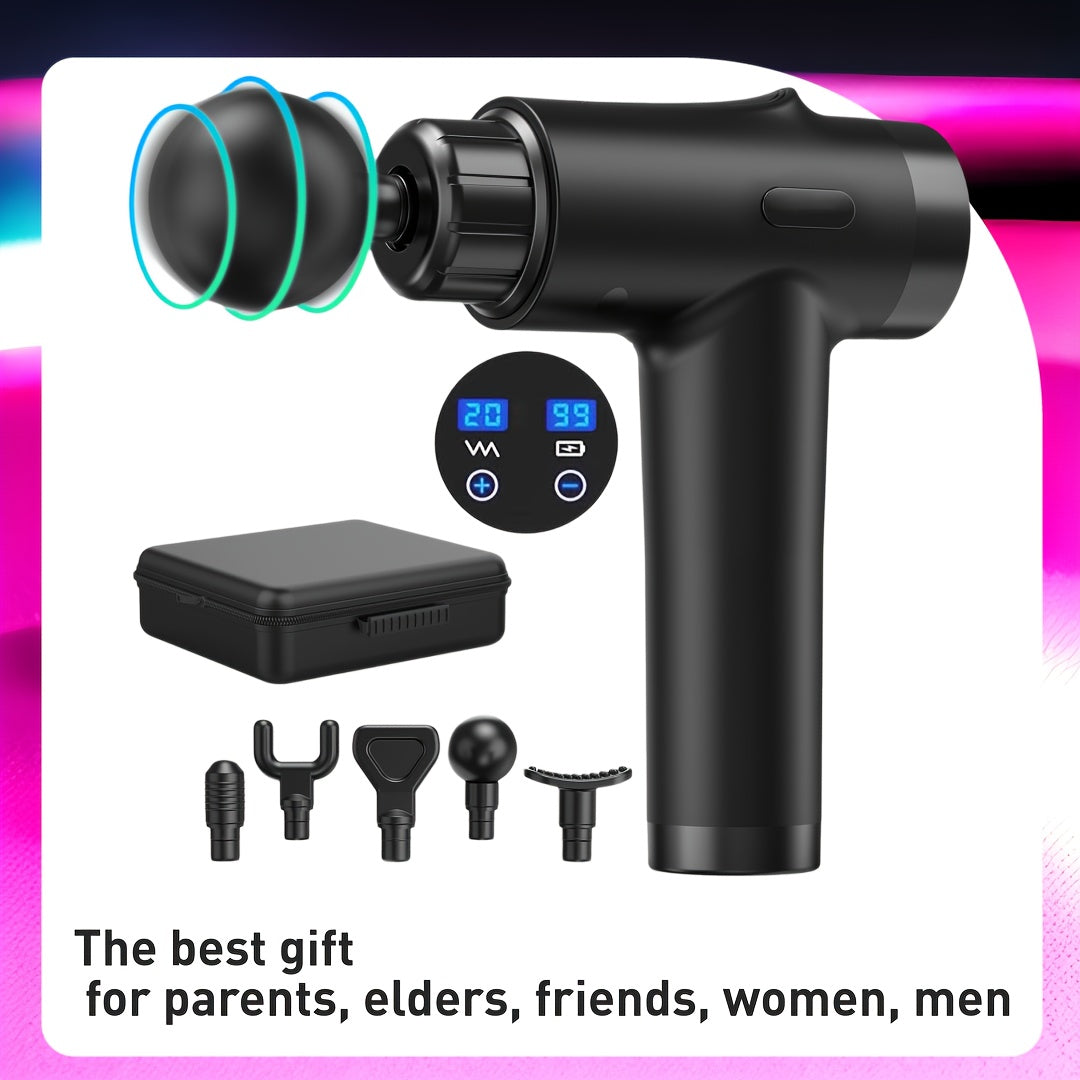 [Professional Fascia Gun] Professional Grade Fascia Gun, 6 Attachments, 20 Speeds, 1800mAh Battery | Low Noise, Multiple Intensity Options, Comfortable To Hold, Portable, 1 Storage Box, Suitable For Sports And Fitness, Ideal - Revitalize Mind Body