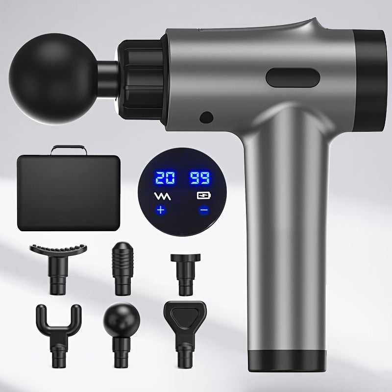 [Professional Fascia Gun] Professional Grade Fascia Gun, 6 Attachments, 20 Speeds, 1800mAh Battery | Low Noise, Multiple Intensity Options, Comfortable To Hold, Portable, 1 Storage Box, Suitable For Sports And Fitness, Ideal - Revitalize Mind Body