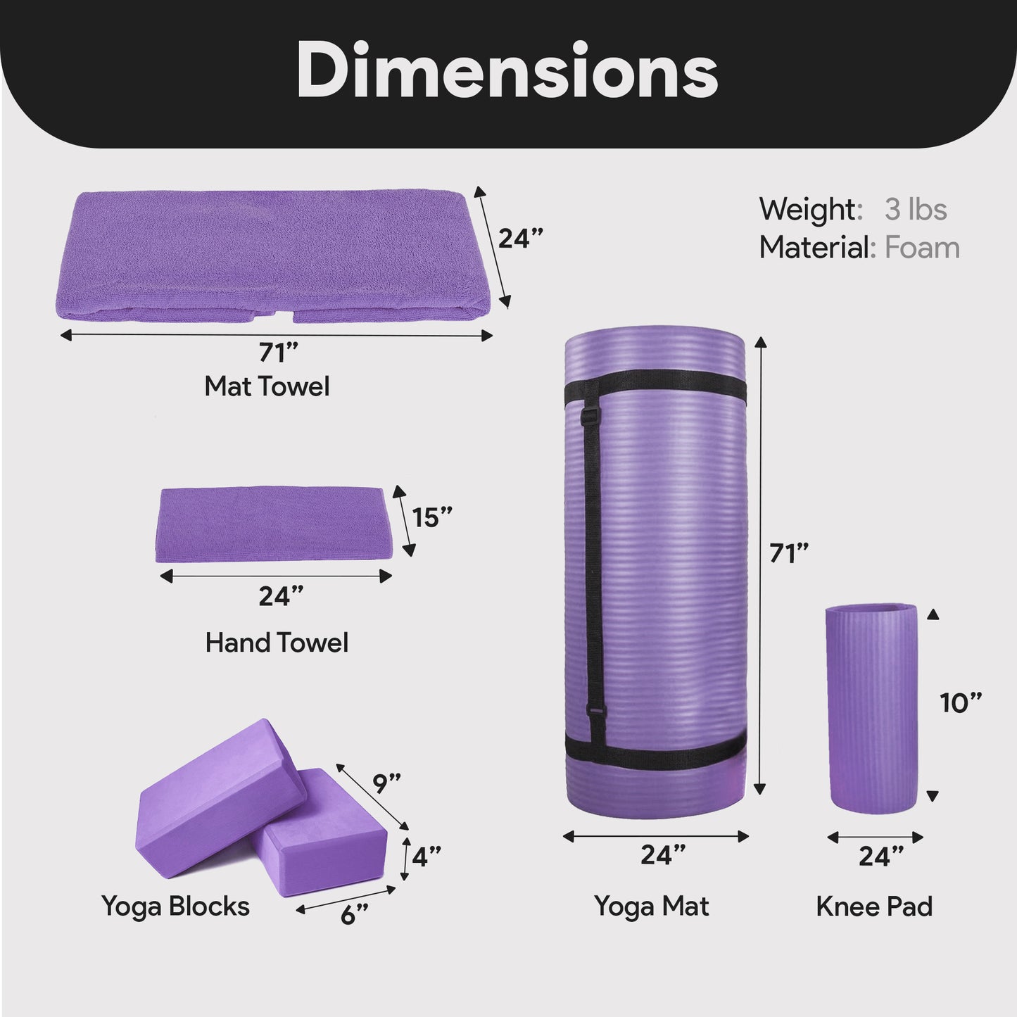 BalanceFrom 7 Piece Yoga Set With Mat Blocks Knee Pad