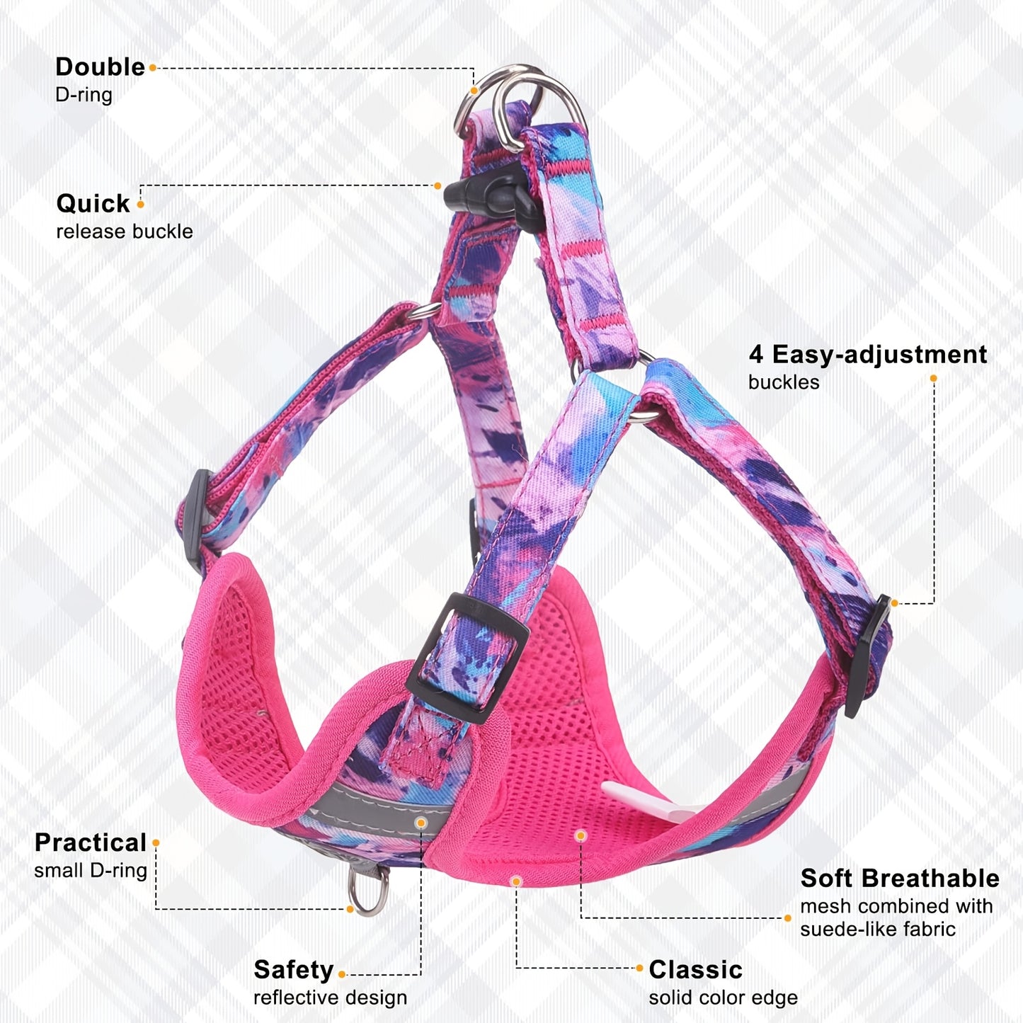 BEAUTYZOO No-Pull Dog Harness Collar And Leash Set