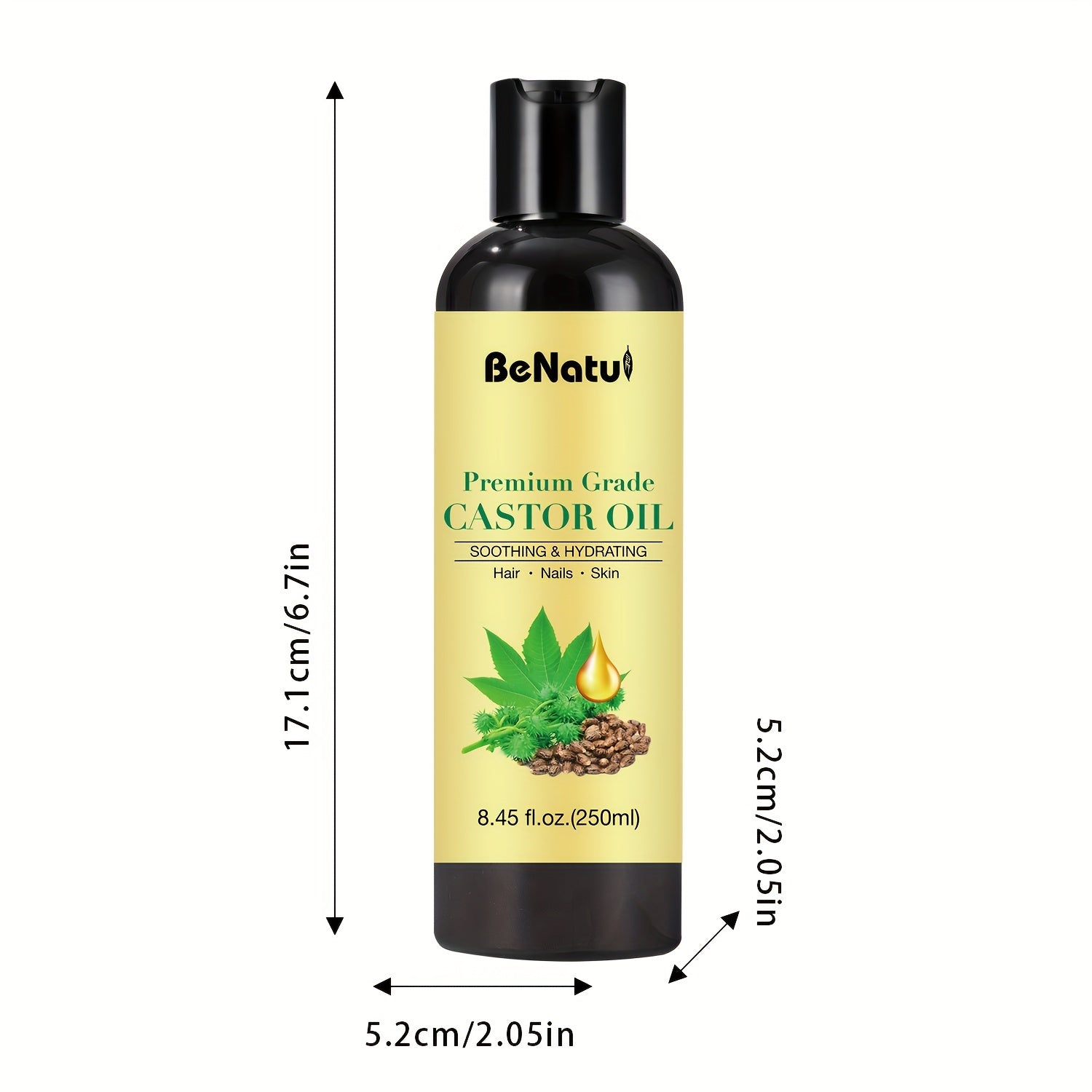 BENATU Castor Oil Jojoba Coconut Essential Oil Set - Revitalize Mind Body
