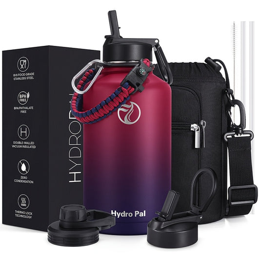 Insulated Stainless Steel Water Bottle With Dual Lids