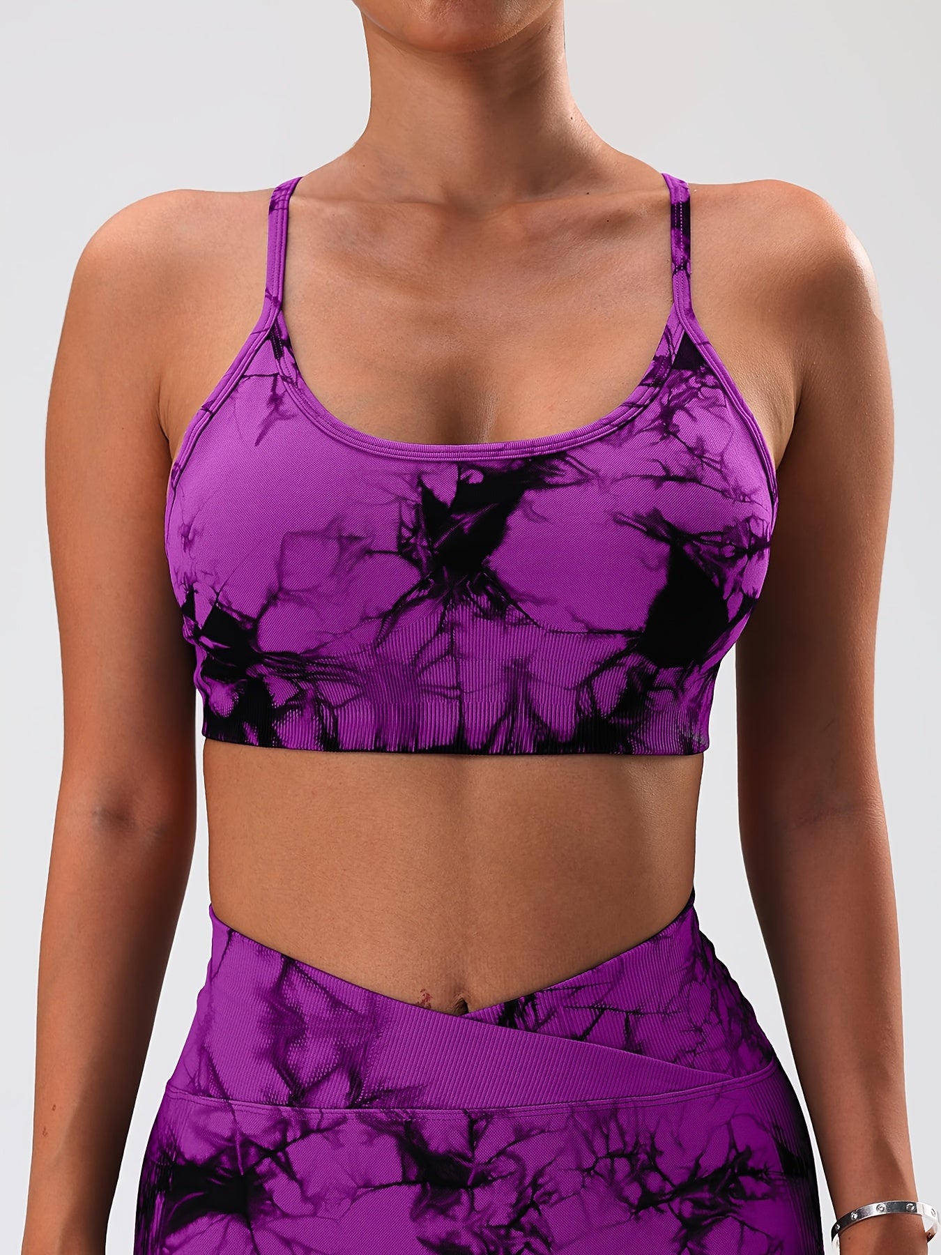 Padded Strappy Sports Bra For Women, Medium Support Yoga - Revitalize Mind Body