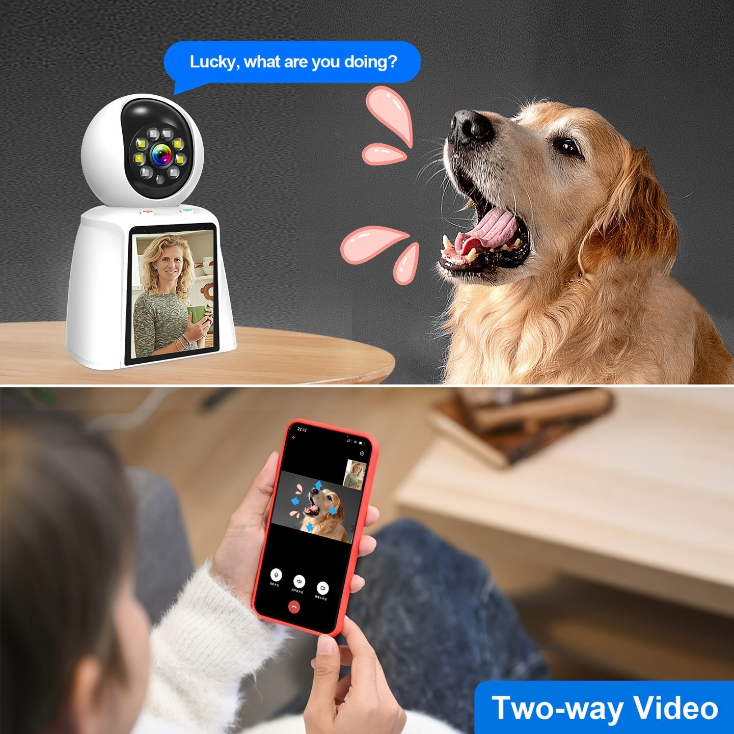Pet Camera Smart Home Security With 2 Way Talk Indoor