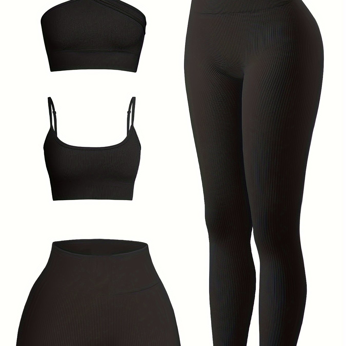 4Piece Seamless Yoga Set With High Waist Leggings And Bra - Revitalize Mind Body