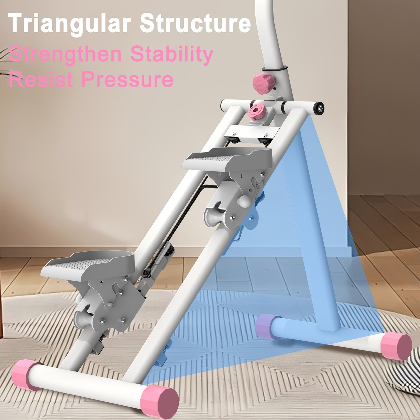 Compact Folding Vertical Climber Machine - Stair Stepper For Home Gym Exercise - Adjustable Handlebar & Pedals, Extended Step Range For Full-Body Workout - Revitalize Mind Body