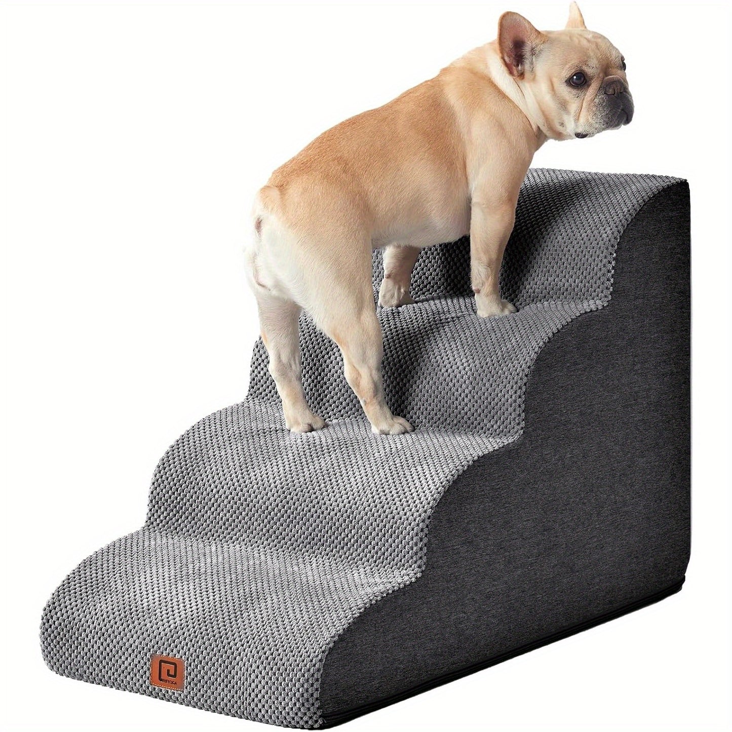 Curved Dog Stairs Ramp for High Beds 20 Height NonSlip