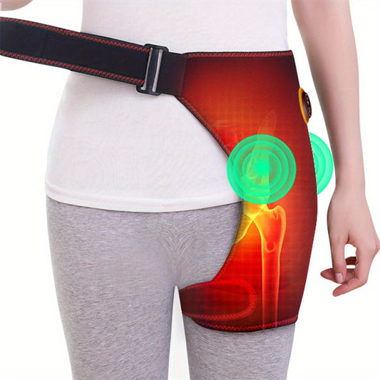 [Heated Hip Support] 3 Massagers Heated Hip Joint Support | USB Electric Heating Hip Joint Support with Vibration and Heating Settings - Revitalize Mind Body