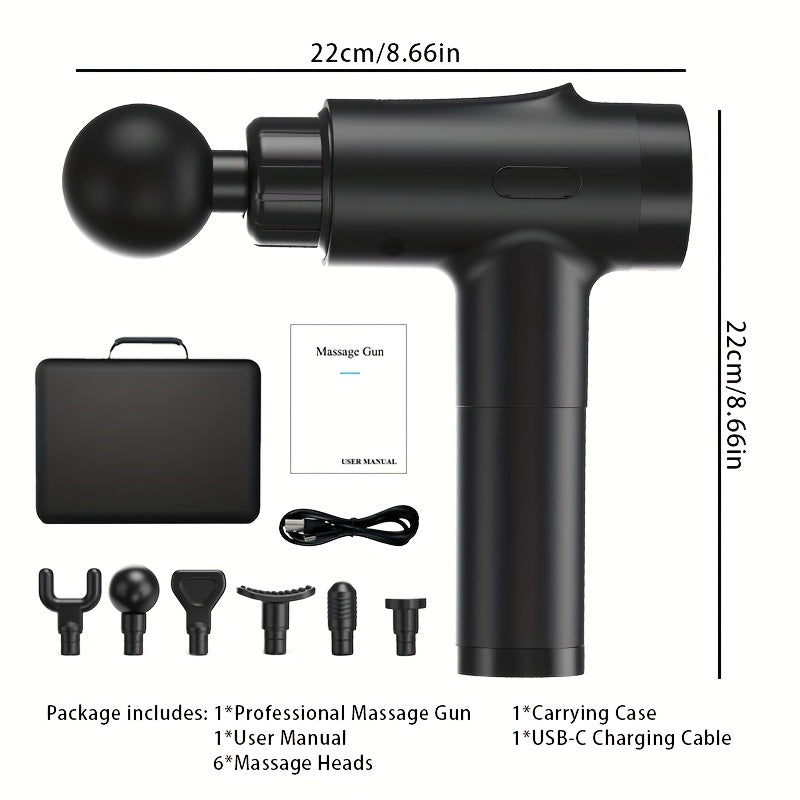 [Professional Fascia Gun] Professional Grade Fascia Gun, 6 Attachments, 20 Speeds, 1800mAh Battery | Low Noise, Multiple Intensity Options, Comfortable To Hold, Portable, 1 Storage Box, Suitable For Sports And Fitness, Ideal - Revitalize Mind Body