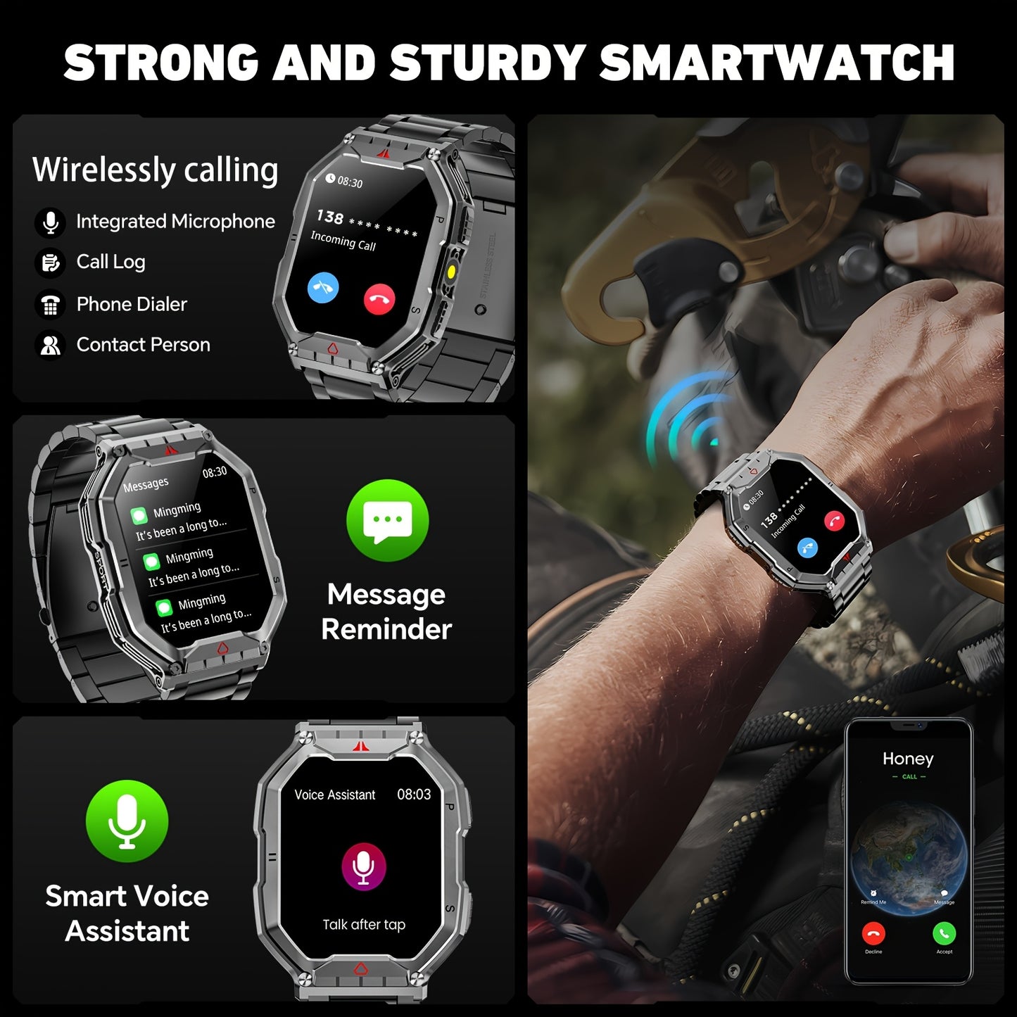 3CLOUDGE Smartwatch Android iPhone With Built In Calling
