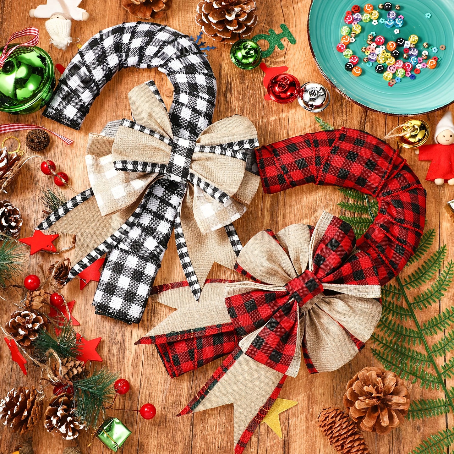 CHUANGDI 6pcs Heavy-Duty Cast Iron Candy Cane Wreath Frames