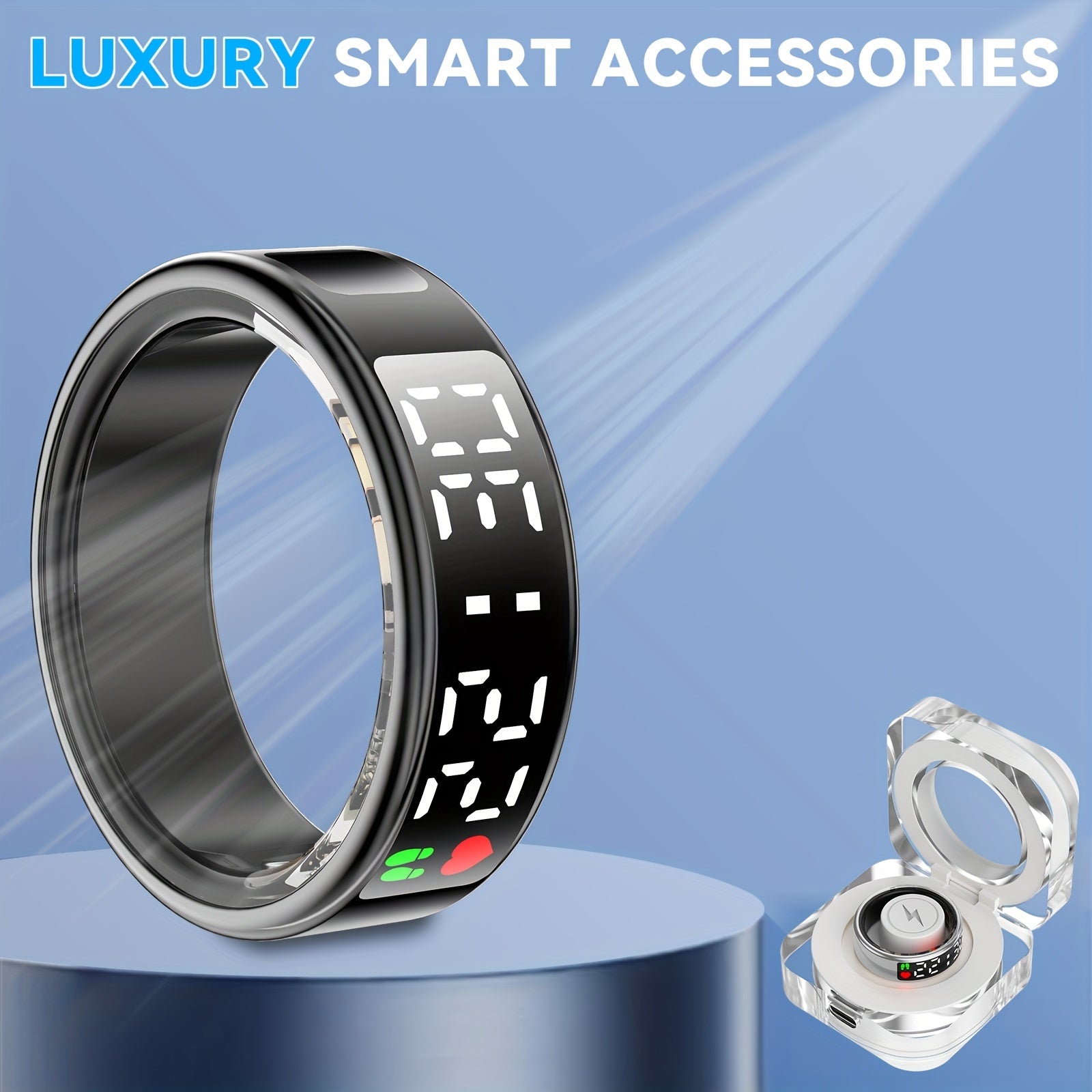 [Aura Pro Smart Ring] Aura Pro Stainless Steel Smart Ring | Activity & Sleep Tracker, Swimming Monitor, Gesture Photo Control | Long Battery Life, Portable Charging Case, Father's Day/Mother's Day Tech Gift For Women - Revitalize Mind Body