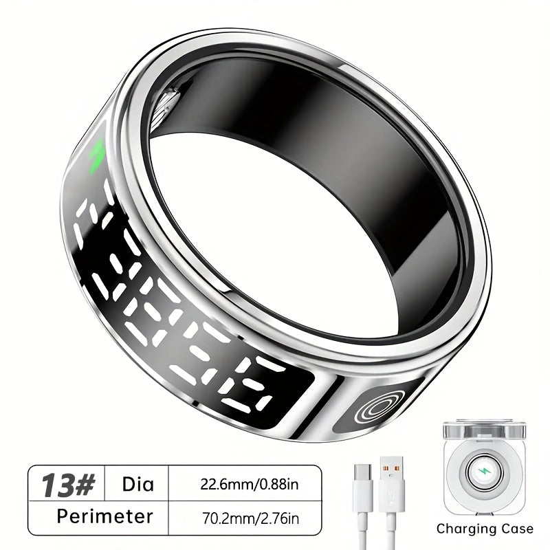 [Aura Pro Smart Ring] Aura Pro Stainless Steel Smart Ring | Activity & Sleep Tracker, Swimming Monitor, Gesture Photo Control | Long Battery Life, Portable Charging Case, Father's Day/Mother's Day Tech Gift For Women - Revitalize Mind Body
