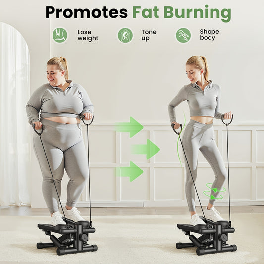 OLIXIS Exercise Stepper With Resistance Bands Portable Home Workout - Revitalize Mind Body
