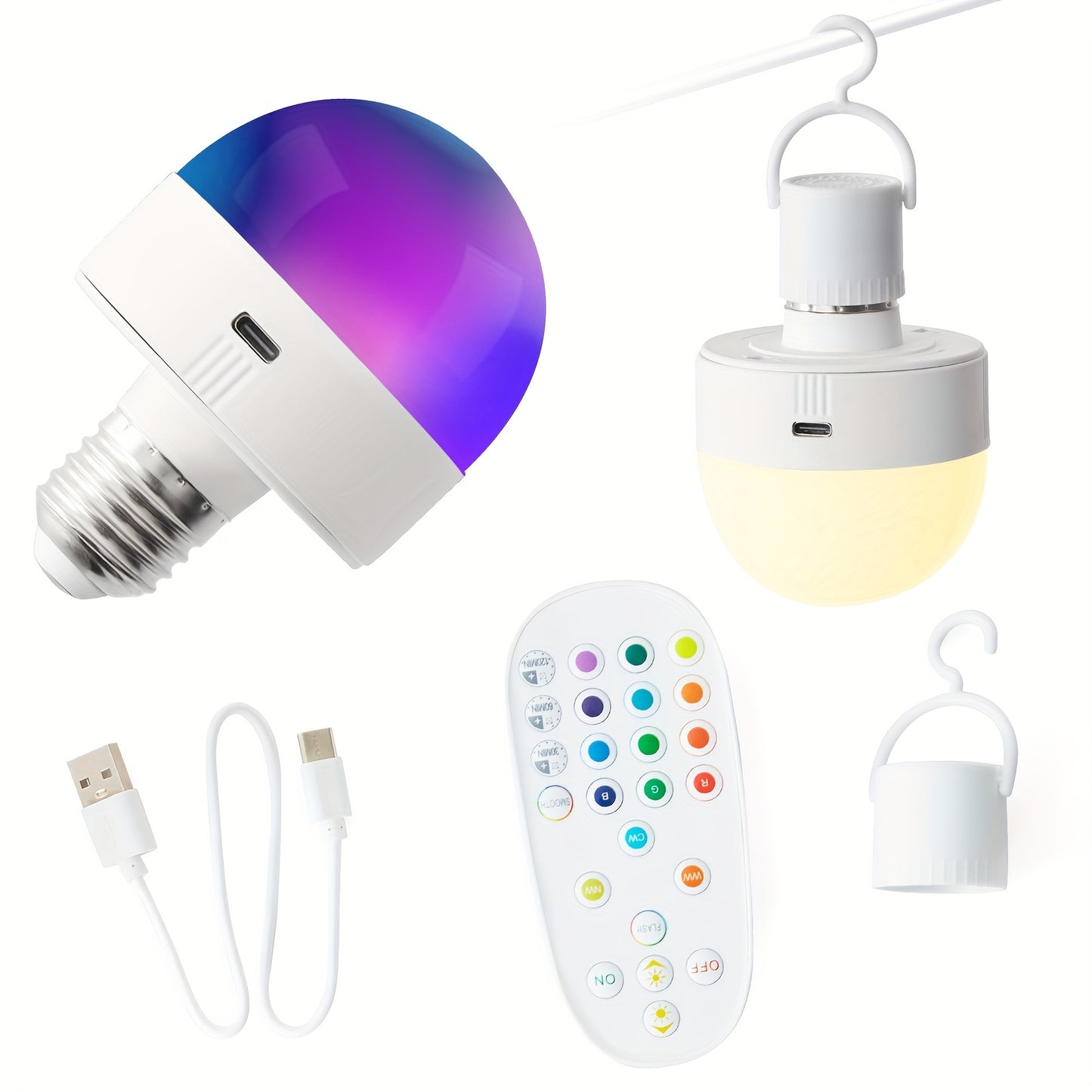 Rechargeable RGB Wall Light with Remote Dimmable LEDs