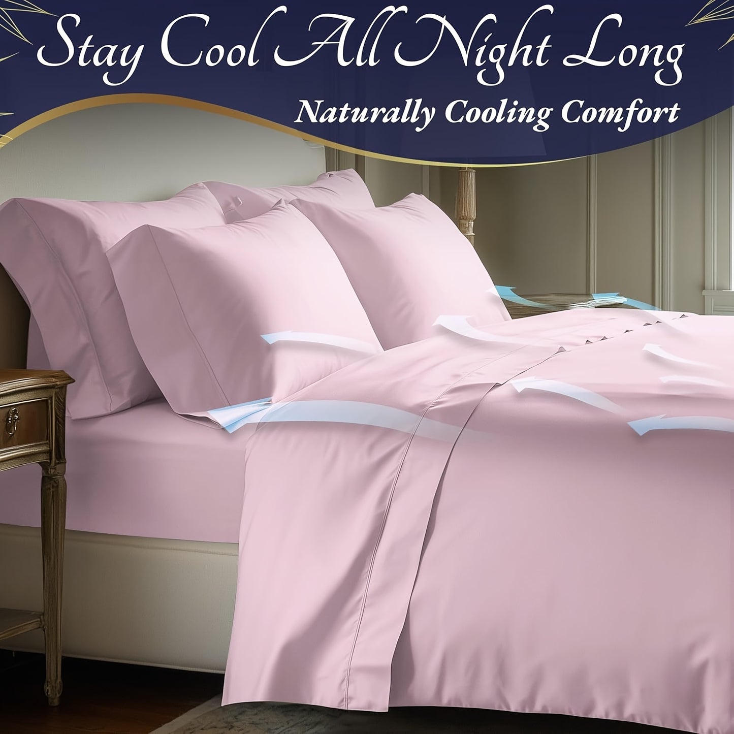 Luxurious Cooling Bamboo Bed Sheets Set Ultra Soft Comfort