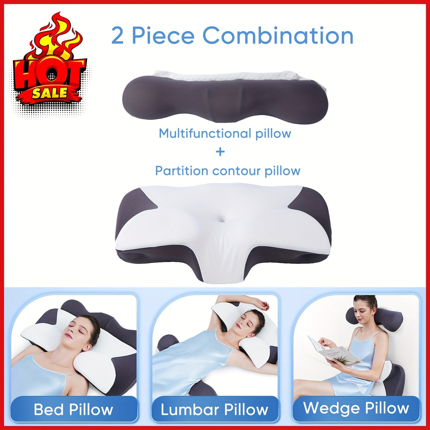 Ergonomic Cooling Sleeper Adjustable Height Pillow by Brand