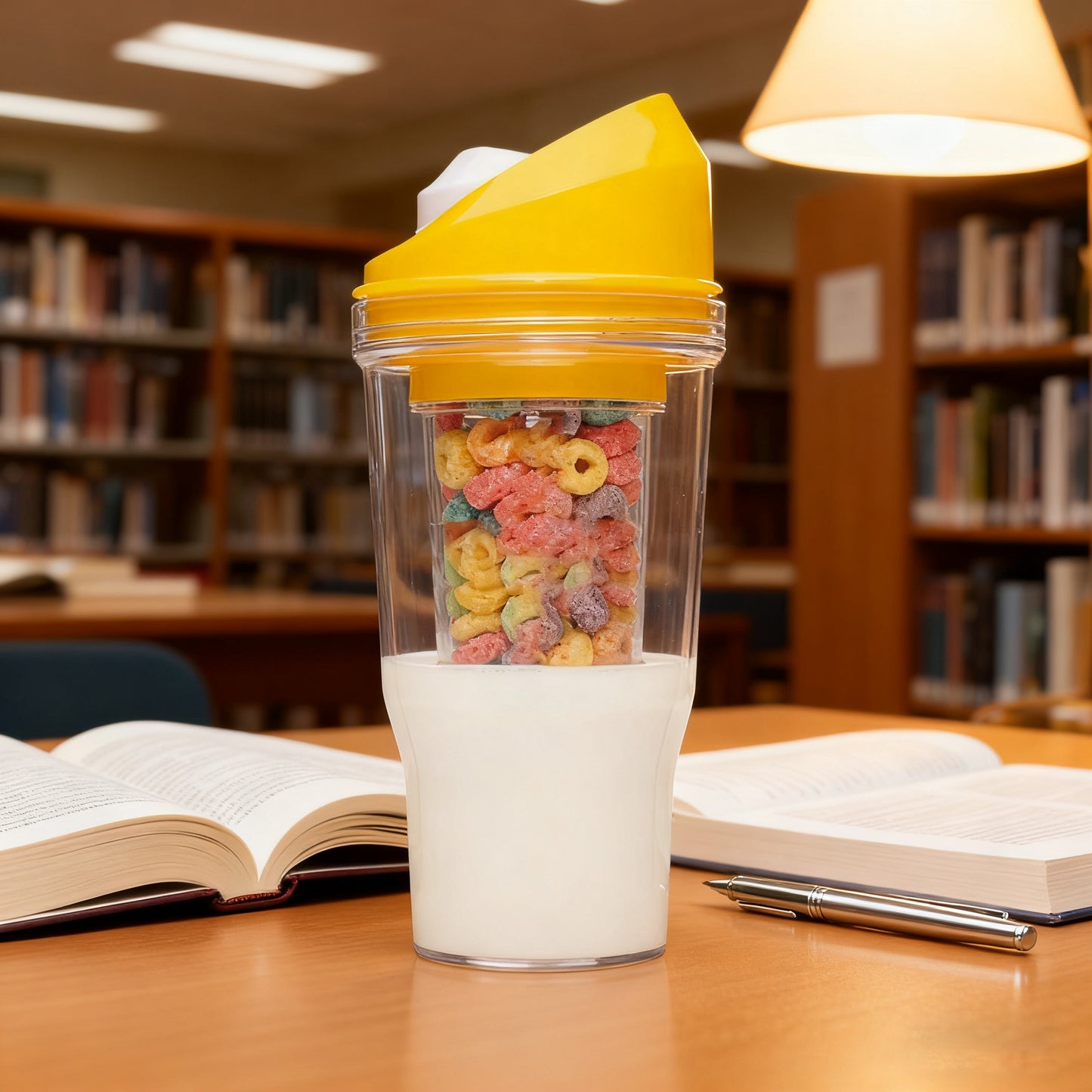 Portable Grain Cup with Lid BPA Free Leakproof Meal Container