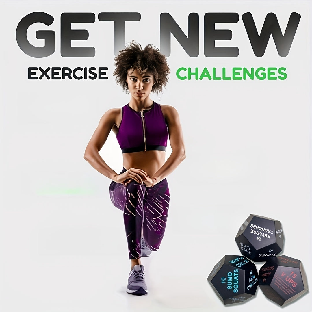 12-Sided Fitness Dice Motivational Roller For Home Workouts