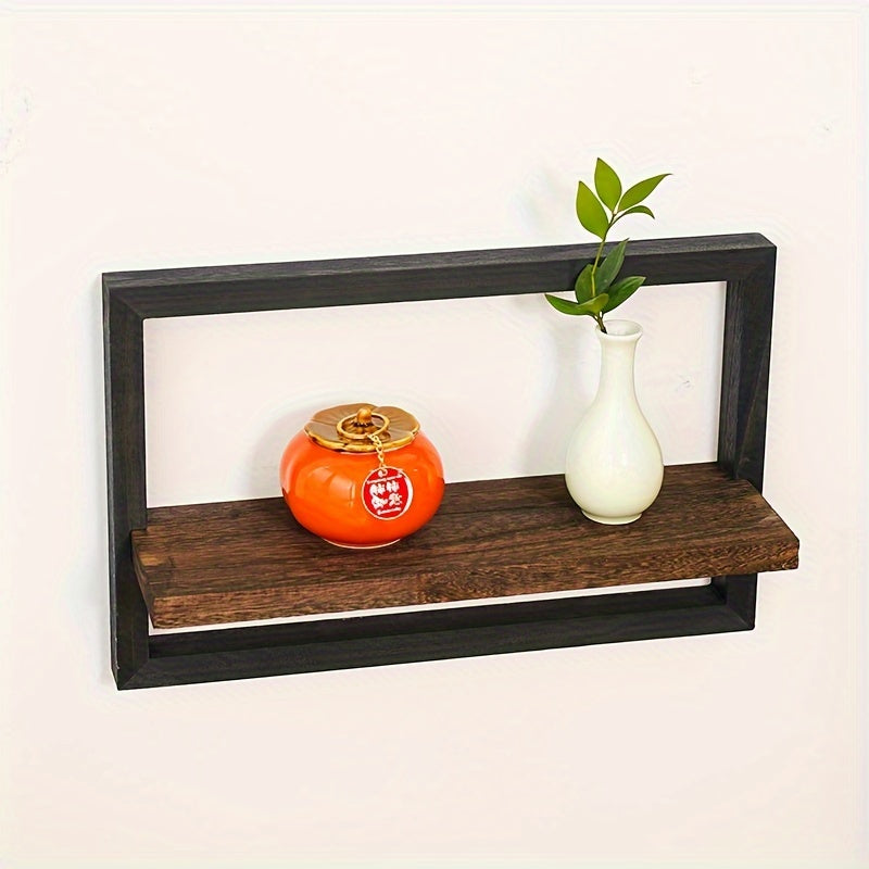 LOOBANI Rustic Wooden Hanging Shelf Bracket Wall Mounted