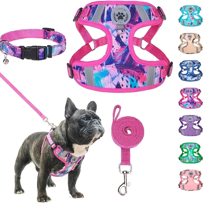 BEAUTYZOO No-Pull Dog Harness Collar And Leash Set