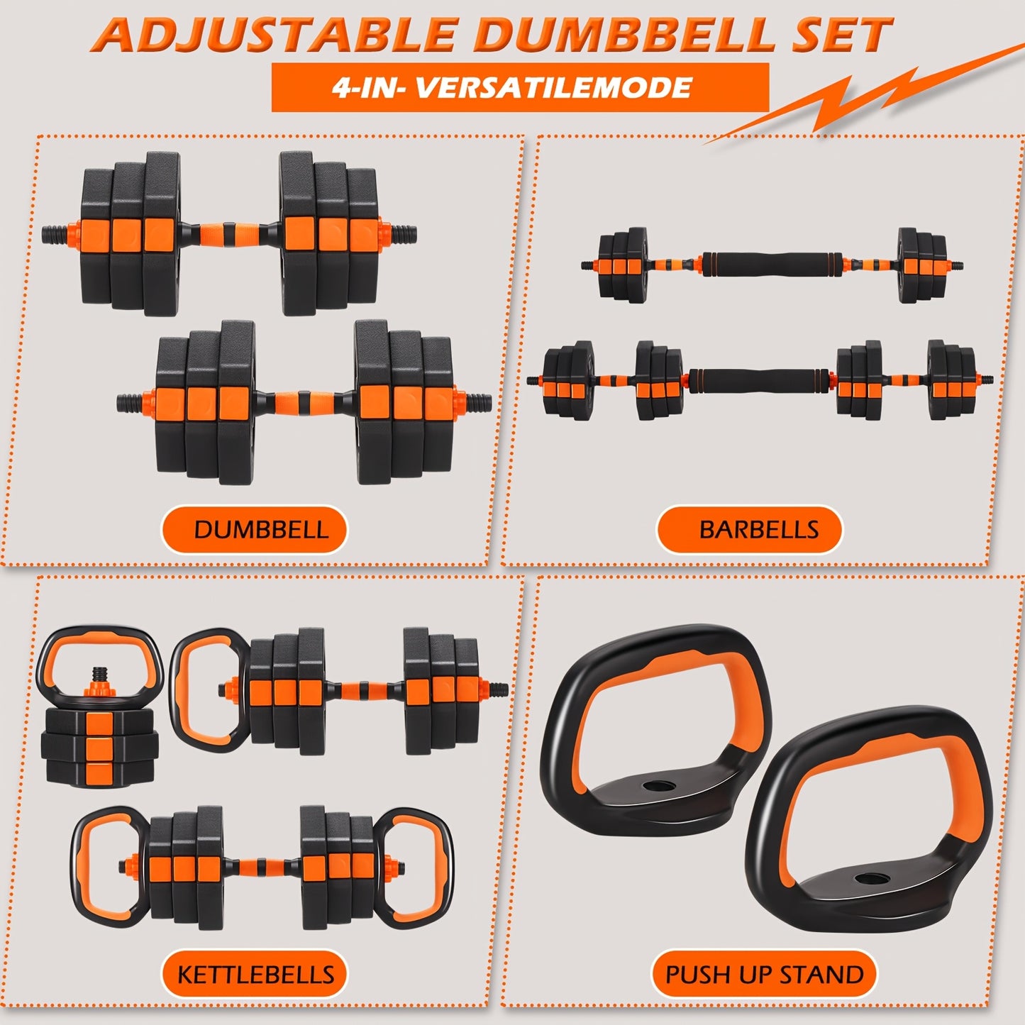 Fixtech Adjustable Weights Dumbbells Set For Home Fitness