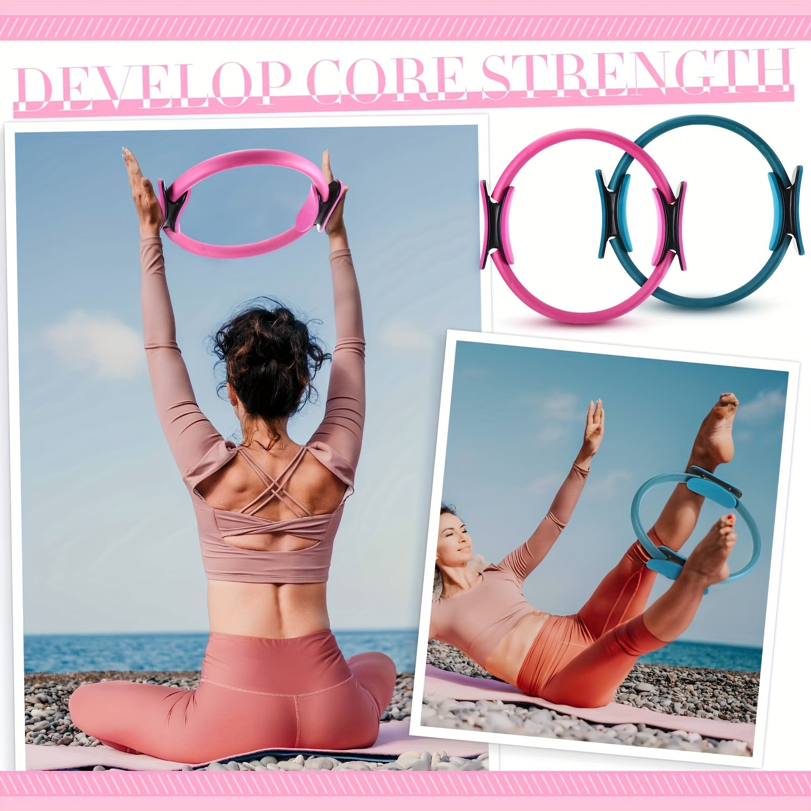 Pilates Ring And Ball Set With Resistance Bands And Strap - Revitalize Mind Body