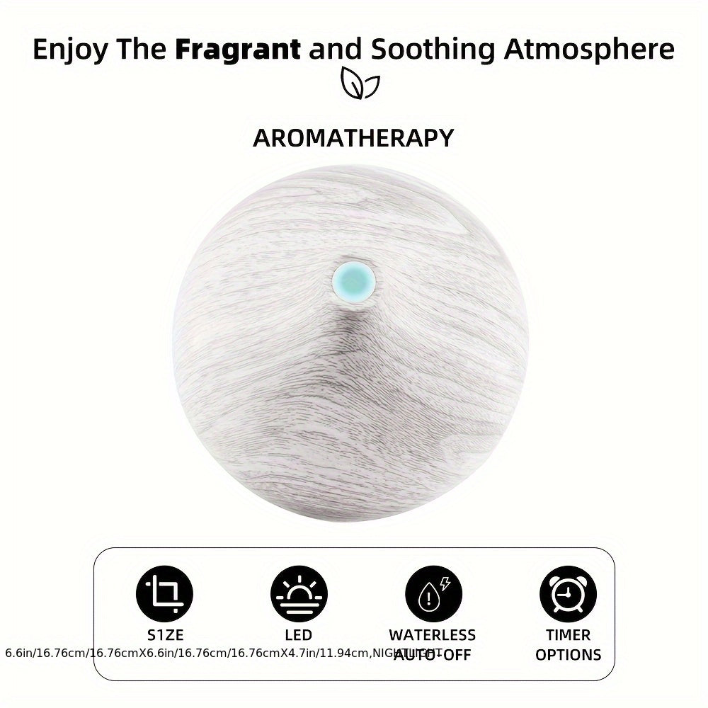 Wood Grain Diffuser Includes 6 Oils And Timer Soundwave Technology