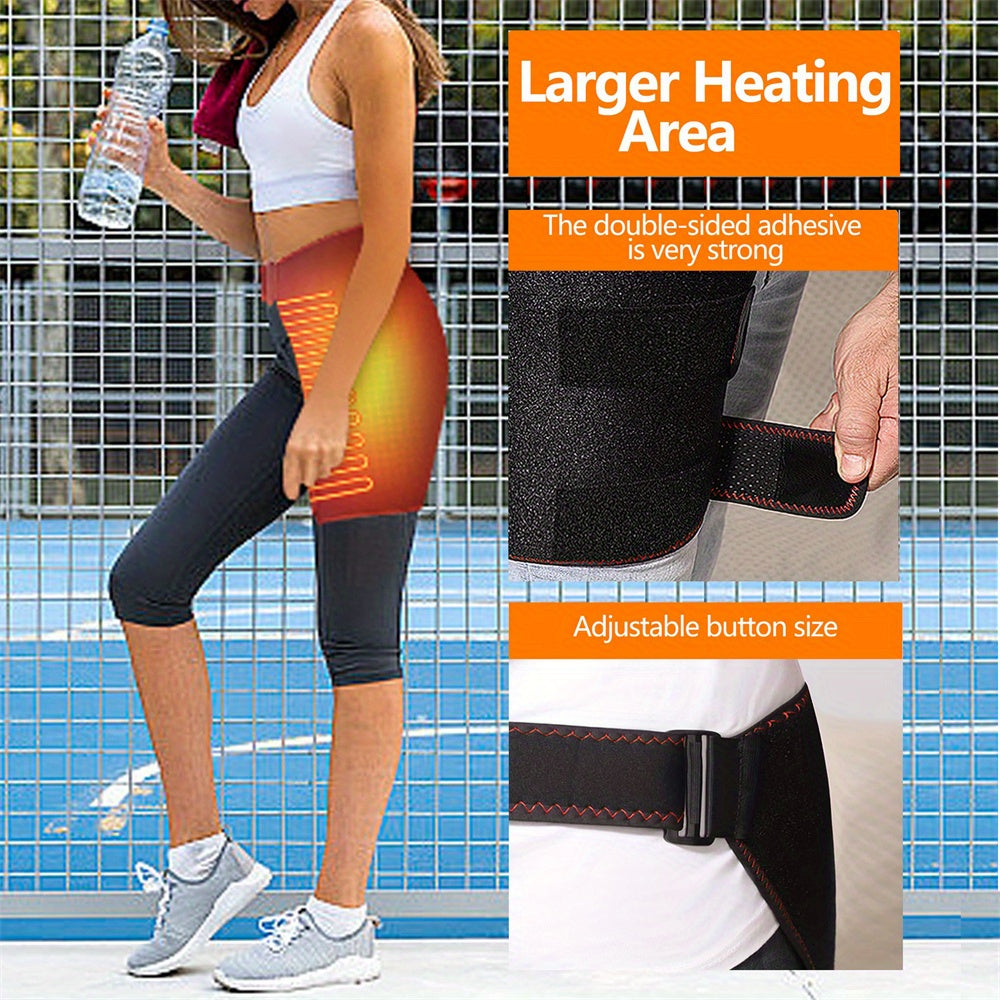 [Heated Hip Support] 3 Massagers Heated Hip Joint Support | USB Electric Heating Hip Joint Support with Vibration and Heating Settings - Revitalize Mind Body