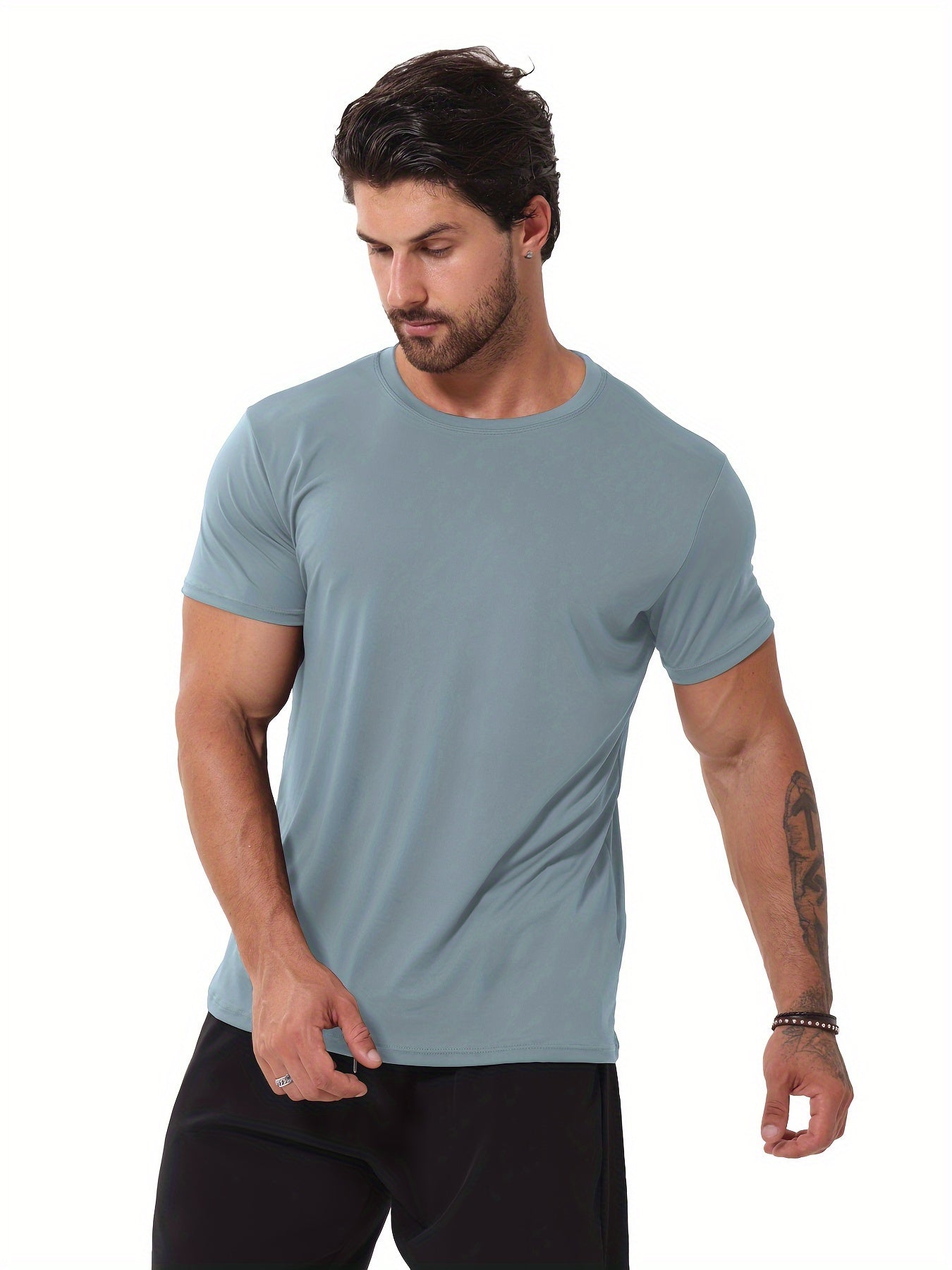 [12 Pack Quick Dry Workout Shirts] 12 Pack Workout Shirts For Men Short Sleeve Athletic Active Tops Quick Dry Crew Neck T Shirt For Running - Revitalize Mind Body