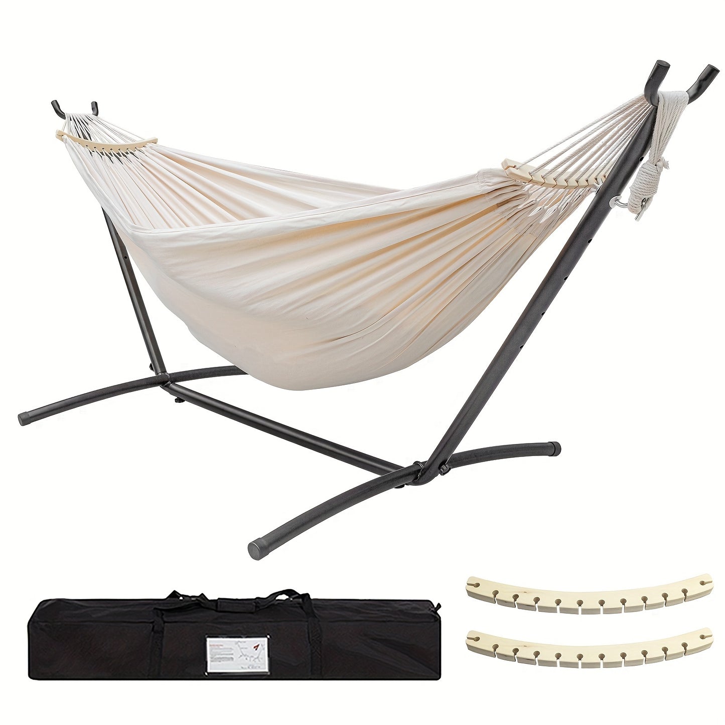 SZHLUX Heavy Duty 450lb Double Hammock With Steel Stand