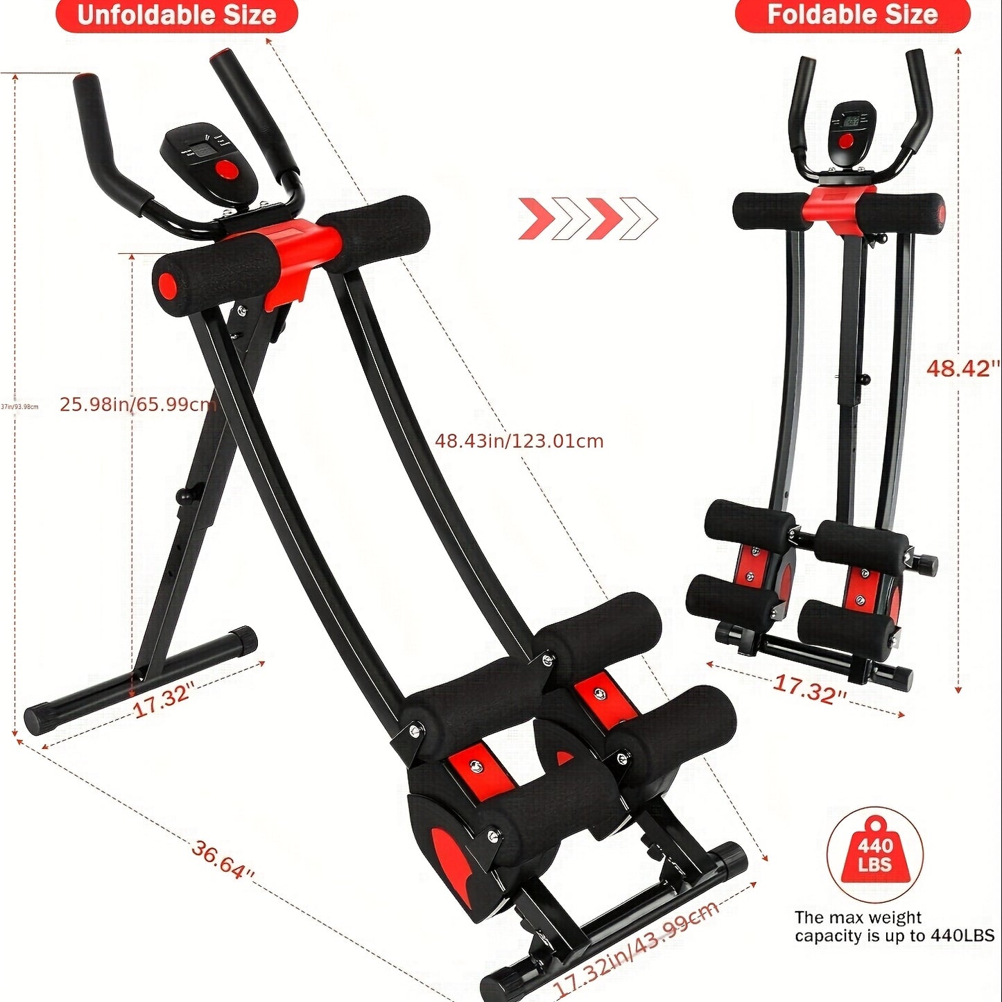 RMB Adjustable Foldable Abdominal Trainer With LCD Display