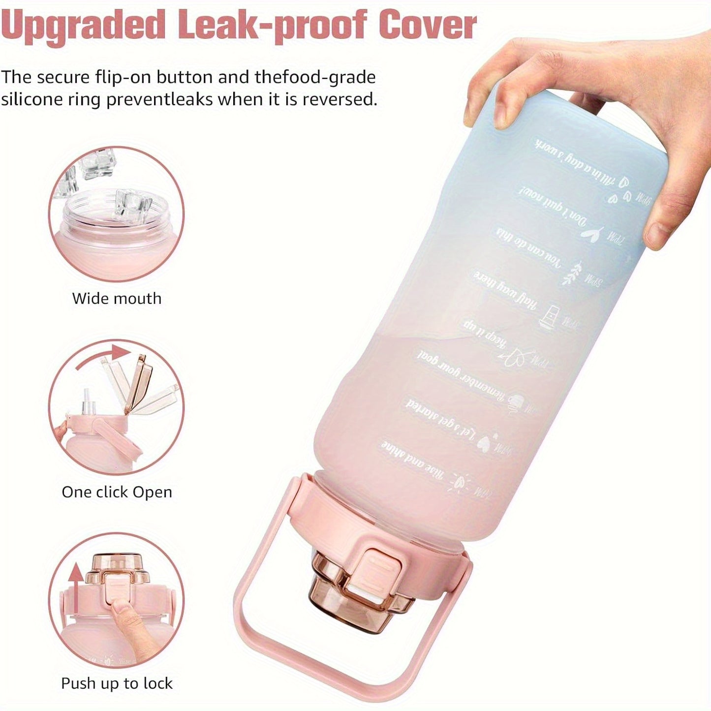Aobteeny Leakproof Tritan Water Bottle With Time Stamp - Revitalize Mind Body
