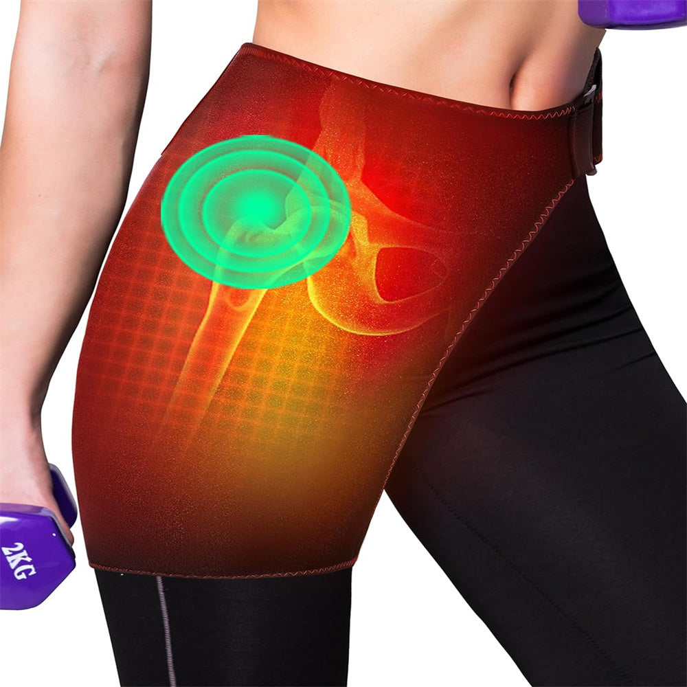 [Heated Hip Support] 3 Massagers Heated Hip Joint Support | USB Electric Heating Hip Joint Support with Vibration and Heating Settings - Revitalize Mind Body