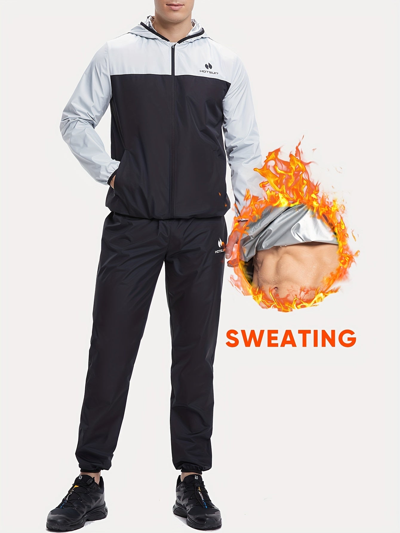 Full Body Sweat Suits HOTSUIT Sauna Suit For Men Gym Workout Exercise Sauna Jacket Pant - Revitalize Mind Body