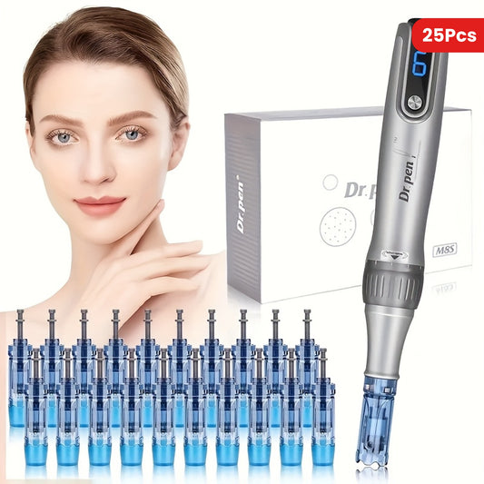 Dr. Pen M8S- with 25pcs Round nano replacement cartridges Wireless Adjustable Electric Derma Pen dr Pen M8S Gifts for women, Mother's Day gifts, holiday gifts Needle length 0.1mm - Revitalize Mind Body