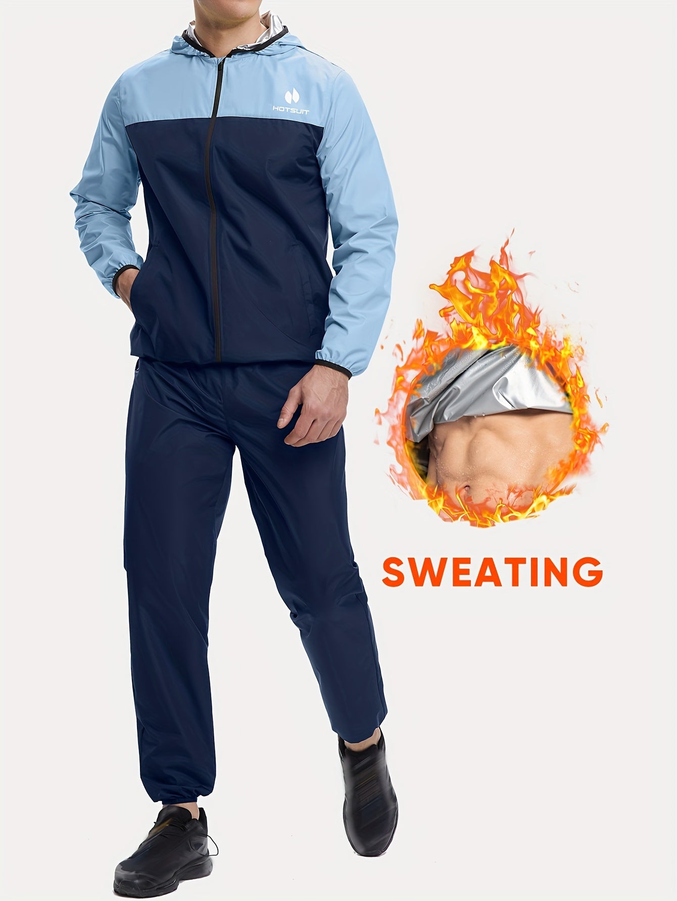 Full Body Sweat Suits HOTSUIT Sauna Suit For Men Gym Workout Exercise Sauna Jacket Pant - Revitalize Mind Body