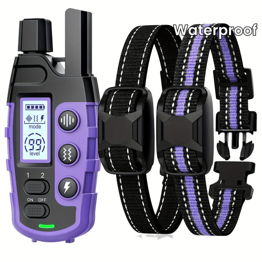 3300Ft Dog Training Collars With Remote, Adjustable Nylon Strap, Electric Shock, Vibration & Sound Modes, Rechargeable, 360ft Range, Waterproof, For Small To Large Dogs (5-150lbs) - Revitalize Mind Body