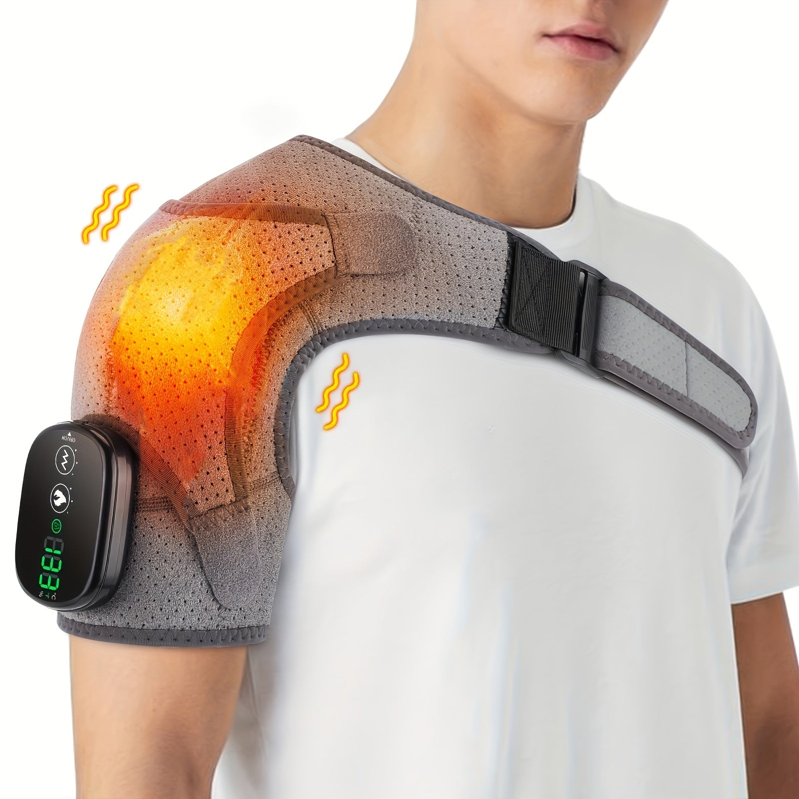[Wireless Heating Massager] 3 Heat/3 Vibration Wireless Heating Shoulder Wrap And Massager | Adjustable Straps, Portable, Suitable for Shoulders And Knees, Home And Travel Massager - Revitalize Mind Body