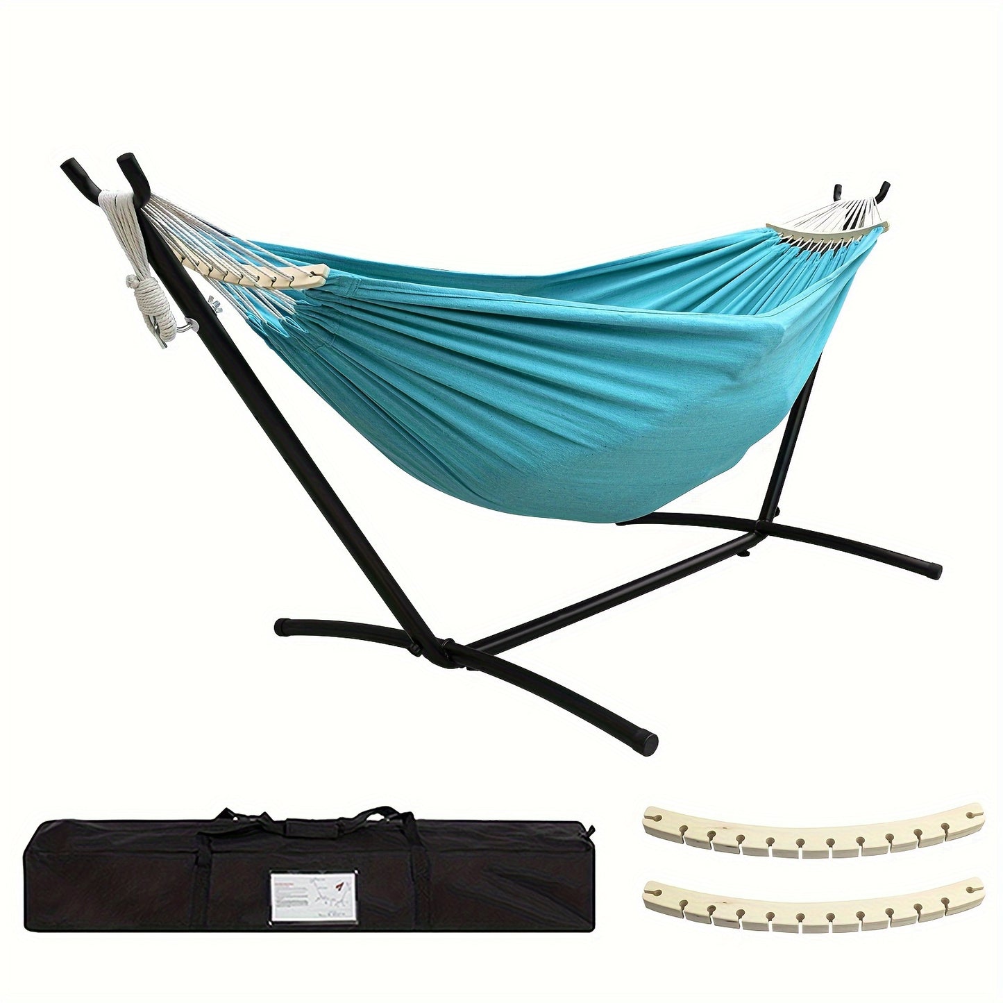 SZHLUX Heavy Duty 450lb Double Hammock With Steel Stand
